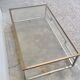 Rectangular coffee table in brass and chromed metal 1970 design