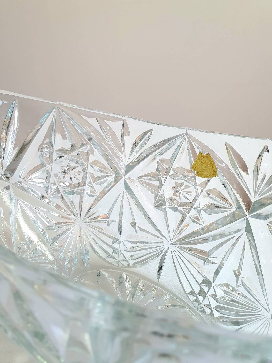 Large Bohemian crystal bowl, 1960s