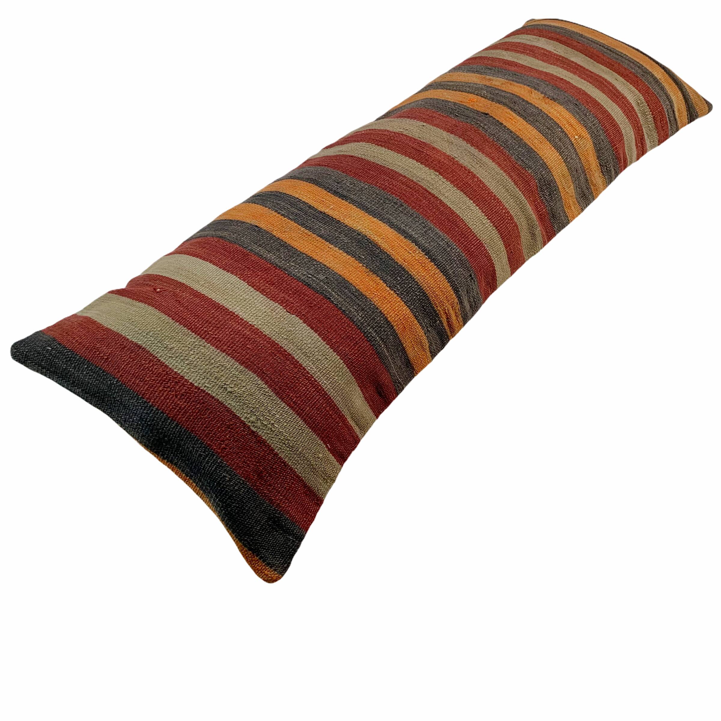 Vintage turkish kilim cushion cover , 120 x 40 cm