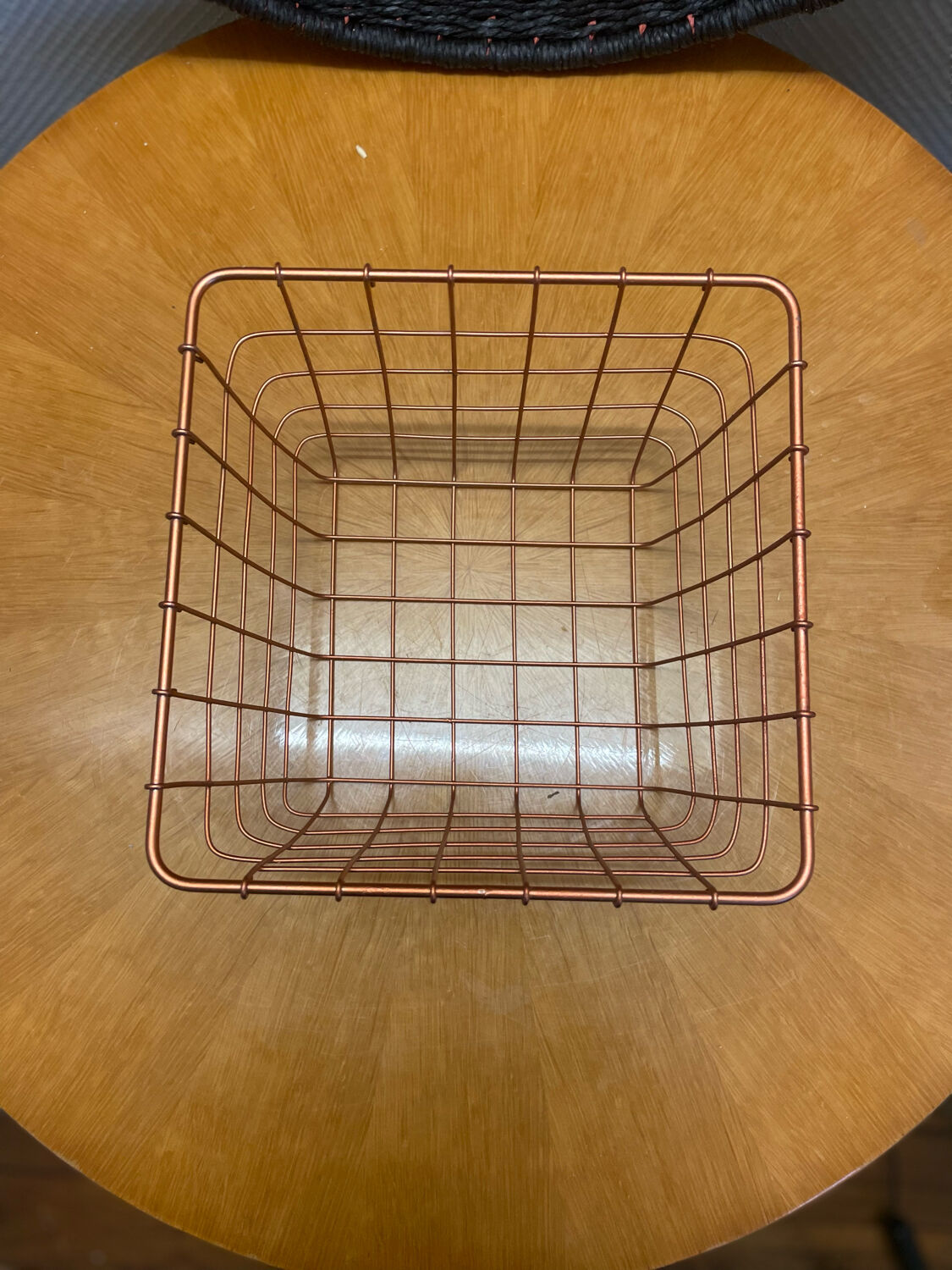 Metal storage basket