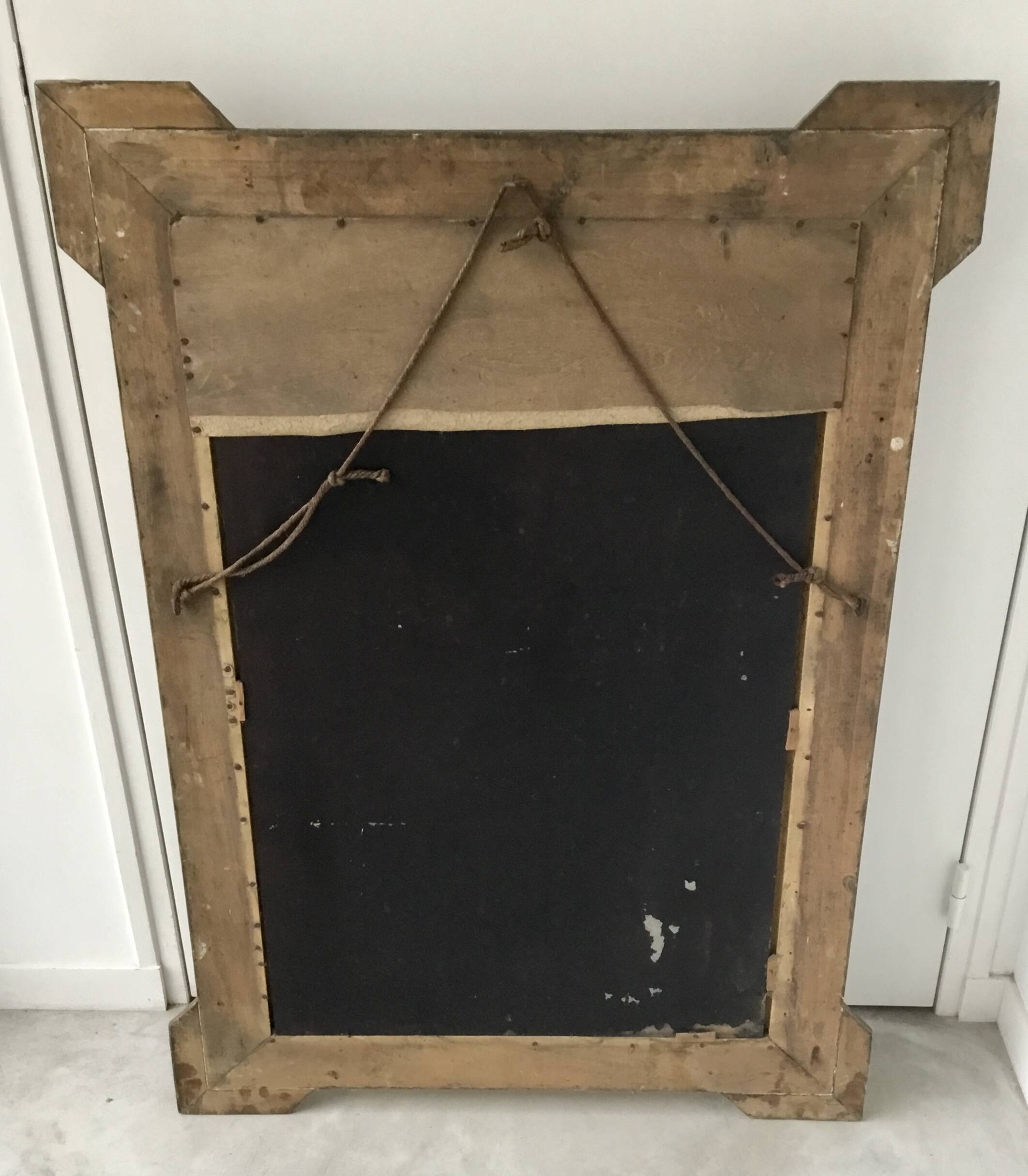 Large table mirror or trumeau gilded wood and stucco frame - late 19th or early 20th century