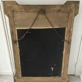 Grand miroir à poser ou trumeau cadre doré bois et stuc - fin XIXe ou début XXe