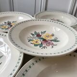 Set of 6 hollow plates Digoin Sarreguemines 40s