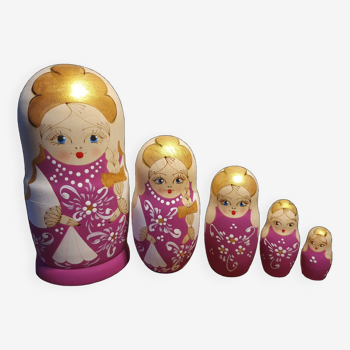 Pyrographed matryoshka Russian doll 5