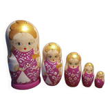 Pyrographed matryoshka Russian doll 5