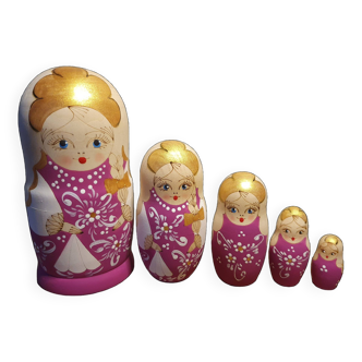 Pyrographed matryoshka Russian doll 5