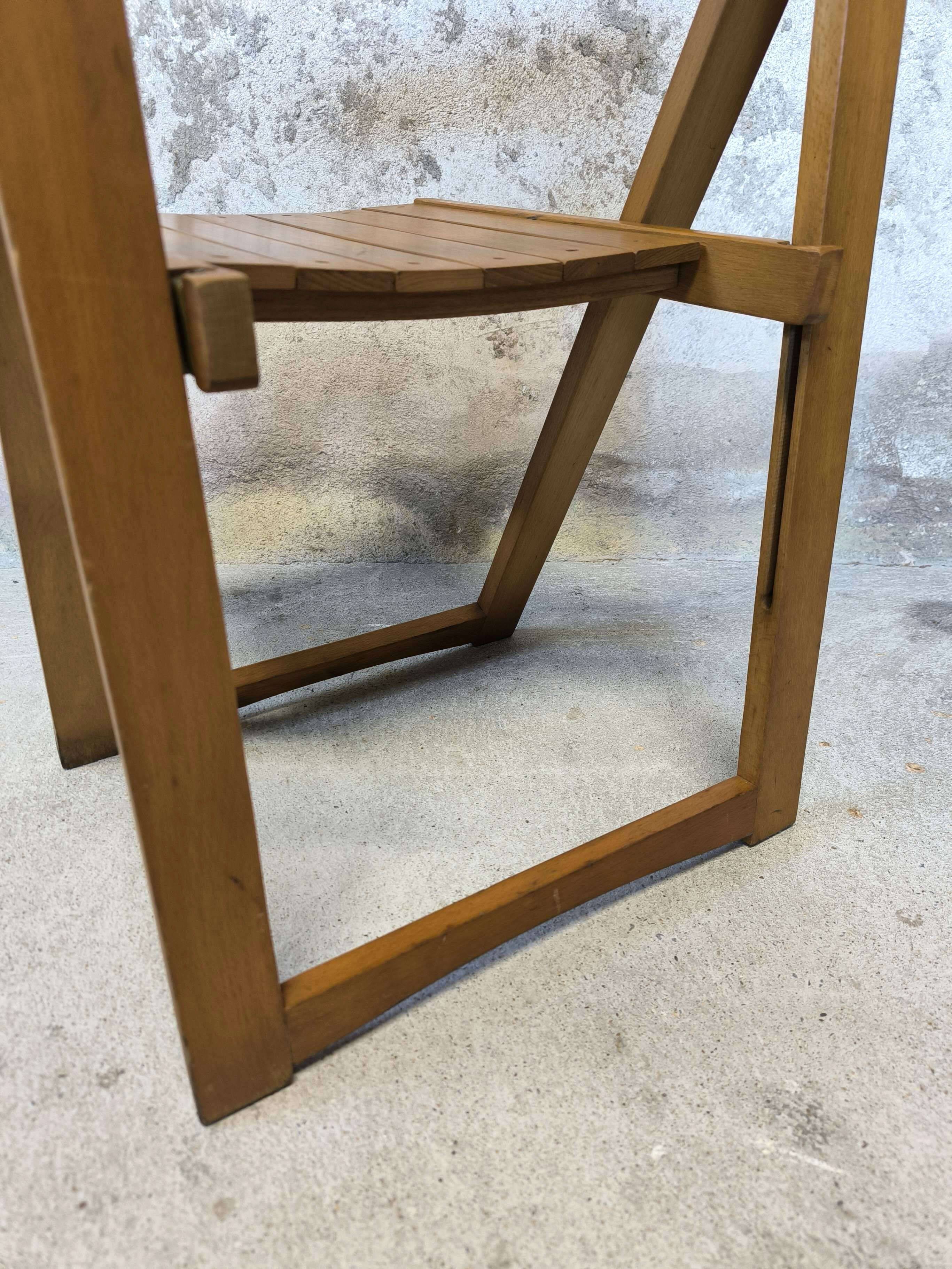 Vintage folding chair in wood by Aldo Jacober