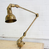 Lampe de bureau en laiton massif rare par Mek Elek vers les années 1940