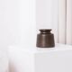 Rudi Stahl Studio Dark Brown Fireclay Stoneware Vase - Organic Mid-Century Ceramic Art, 1960s