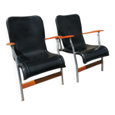 Paire de fauteuils pliants Casteljoyeux, 1960