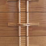 Vintage chest of drawers with bamboo and rattan details