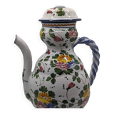 Mediterranean ceramic pitcher with hand-painted floral motif decoration, Italy