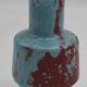 Petit vase design rouge sang de bœuf et bleu turquoise