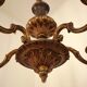 French Vintage Heavy Bronze/Brass 5 Light Empire Style Chandelier 3990