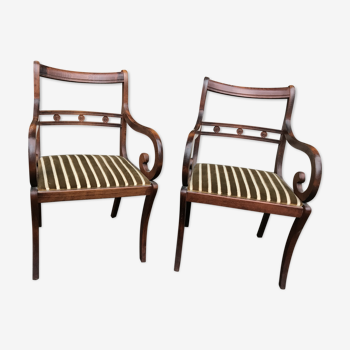Pair of chairs to Victorian fiddleheads