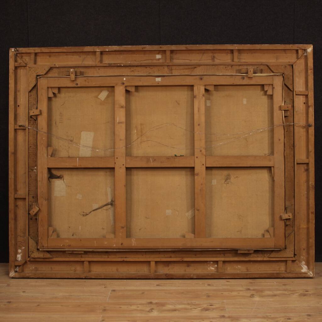 Peinture à l'huile sur toile, signée et datée de 1899, représentant un paysage français.