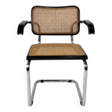 Tubular Frame and Cane Cantilever Dining Chair, Italy, 1970s