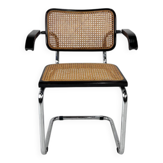 Tubular Frame and Cane Cantilever Dining Chair, Italy, 1970s