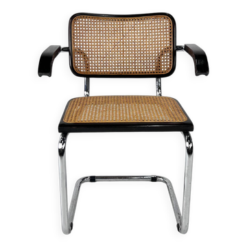 Tubular Frame and Cane Cantilever Dining Chair, Italy, 1970s