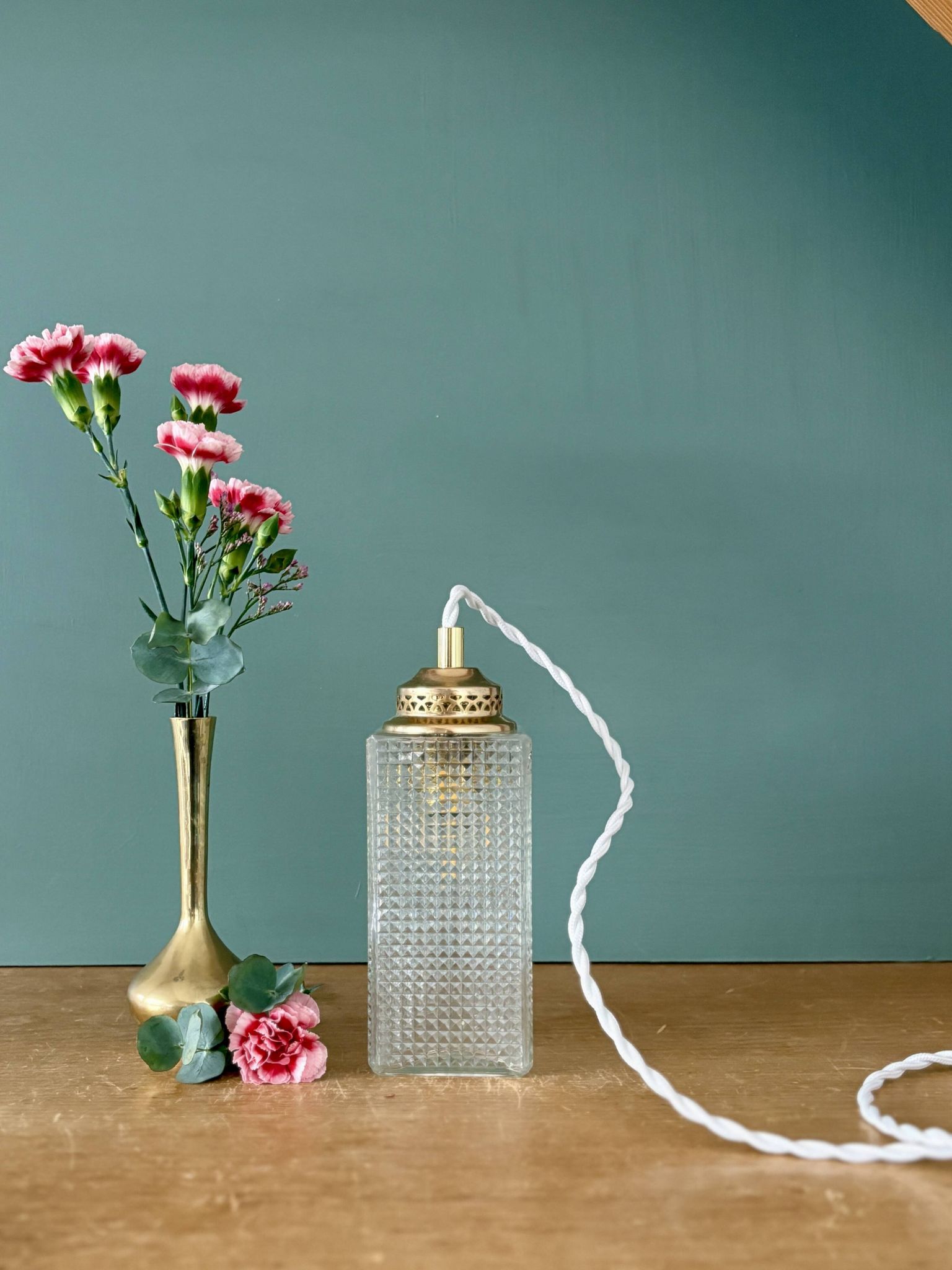 Baladeuse ou lampe à poser globe vintage en verre