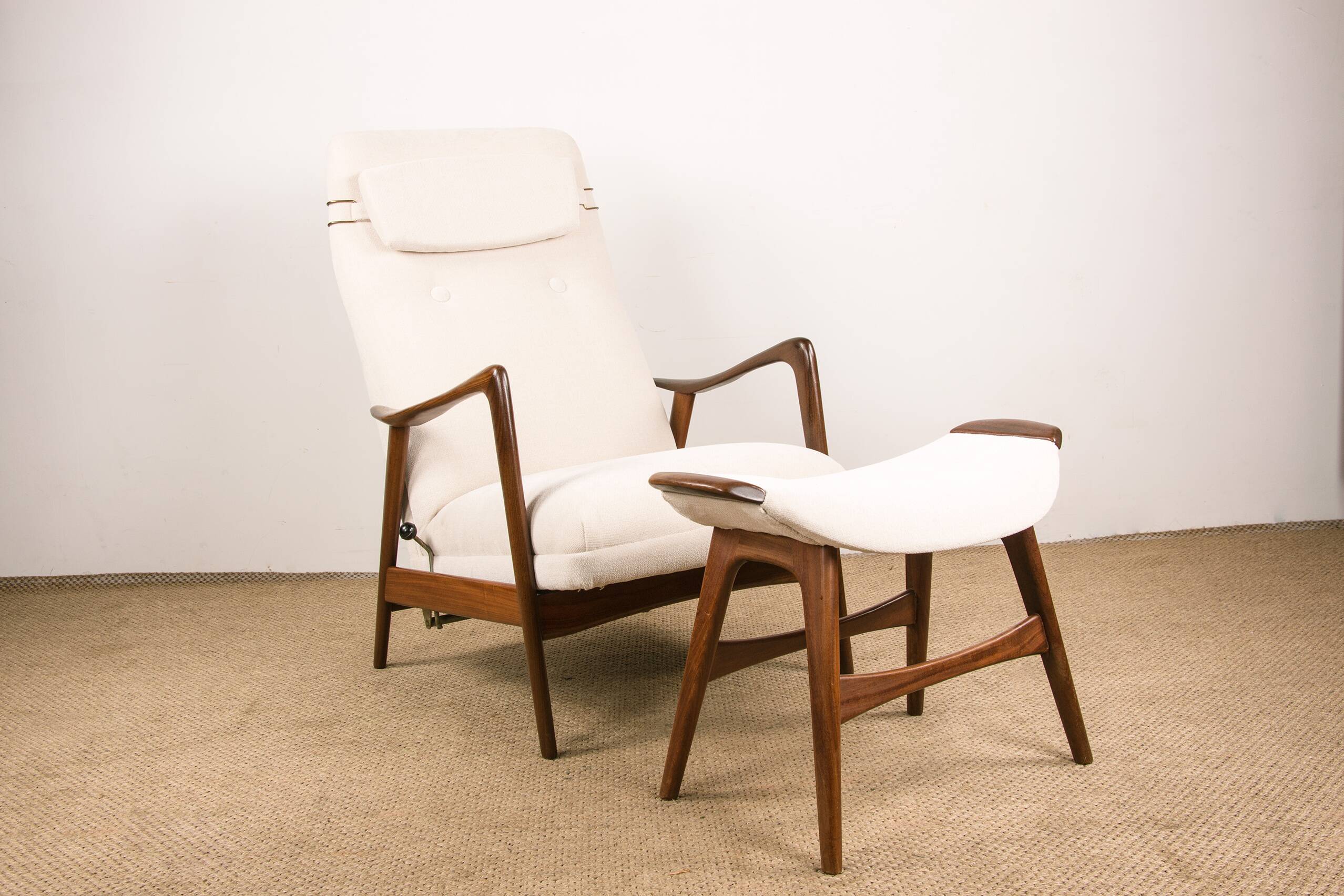 Large Norwegian Teak Armchair with Ottoman, Folke Ohlsson for Westnofa.