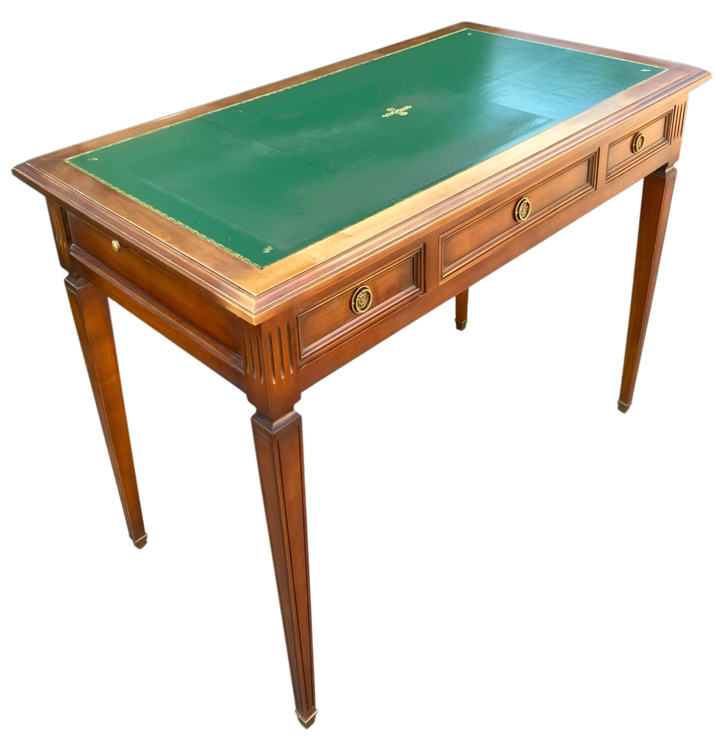 Bureau Louis XVI extensible avec rallonge 3 tiroirs