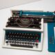 Blue Underwood 315 portable typewriter