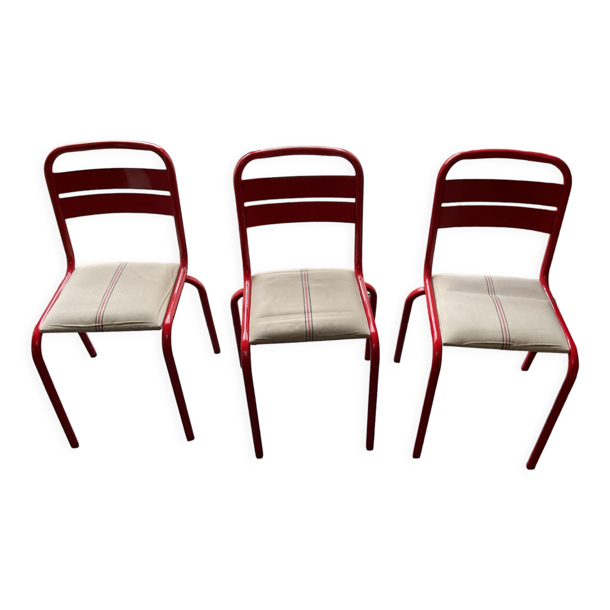 Lot de chaises en métal industriel