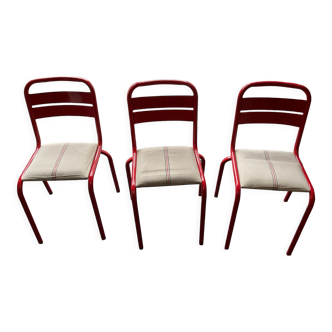 Set of metal chairs industrial