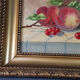 Ancient still life with cherries - peaches Oil on canvas 59x50 cm