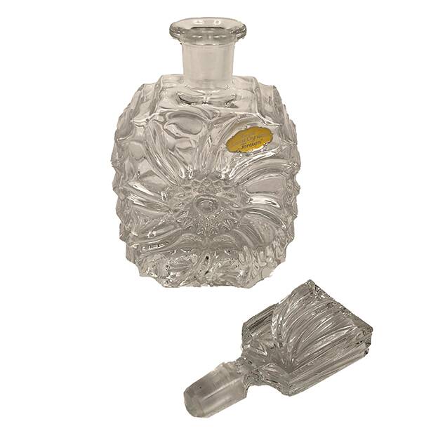 Real lead crystal foreign, small molded glass carafe and stopper