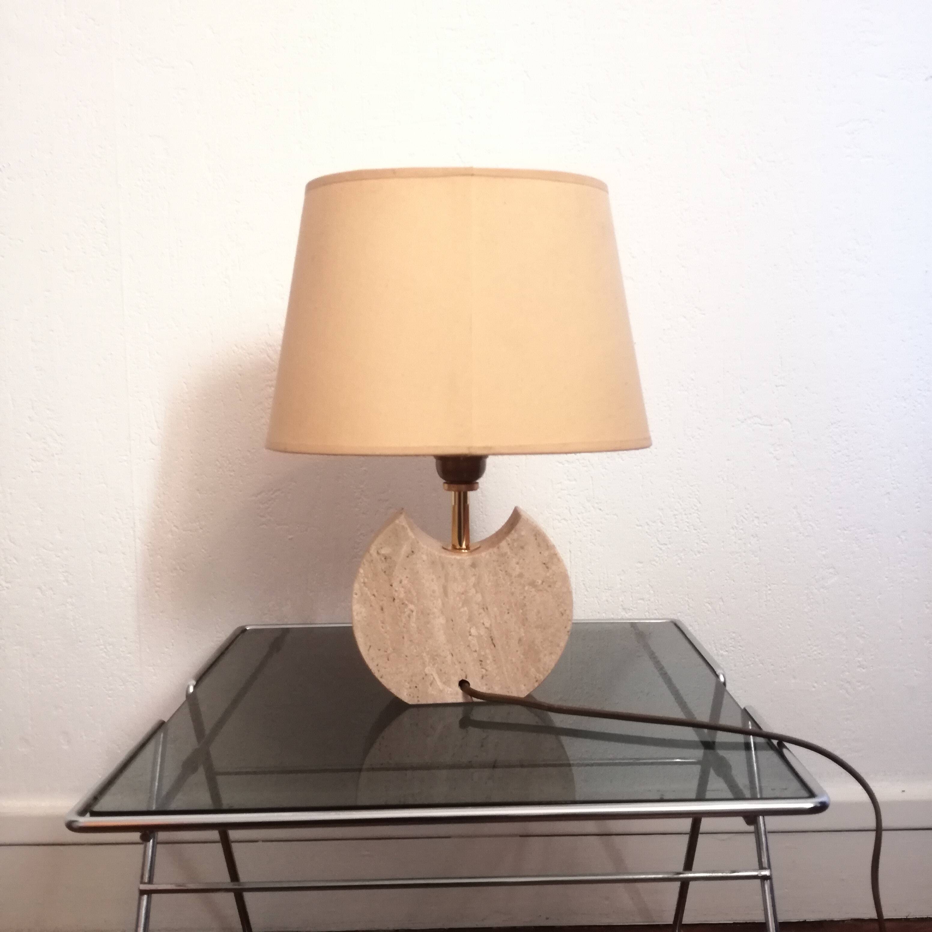 Small travertine lamp 1970