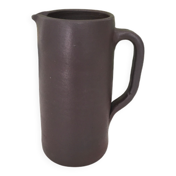 Dark brown stoneware jug