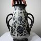 Antique art deco vase 1920-40 in fine stoneware, art nouveau and chinoiserie style, decor