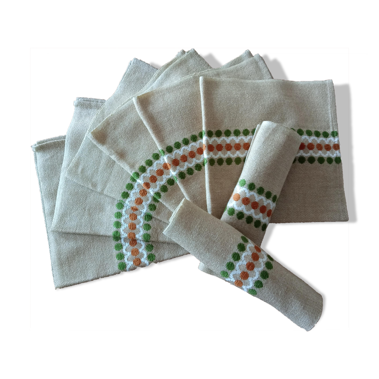 8 vintage 1970 napkins