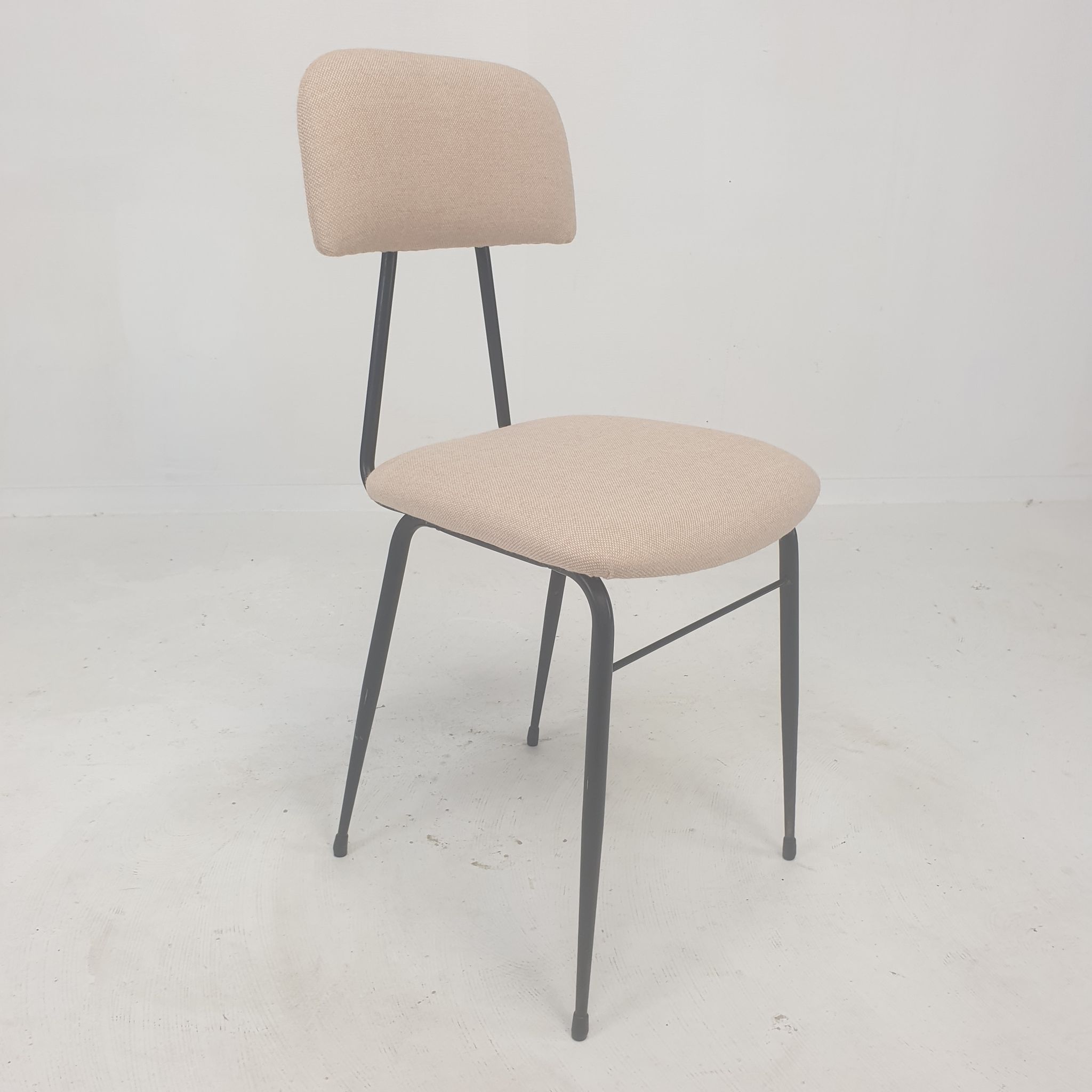 Set of 4 Italian Metal Dining Chairs, 1960's