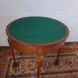 A half-moon english mahogany games table