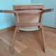 Bridge chair with armrests Scandinavian style yellow skaï