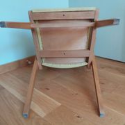 Bridge chair with armrests Scandinavian style yellow skaï