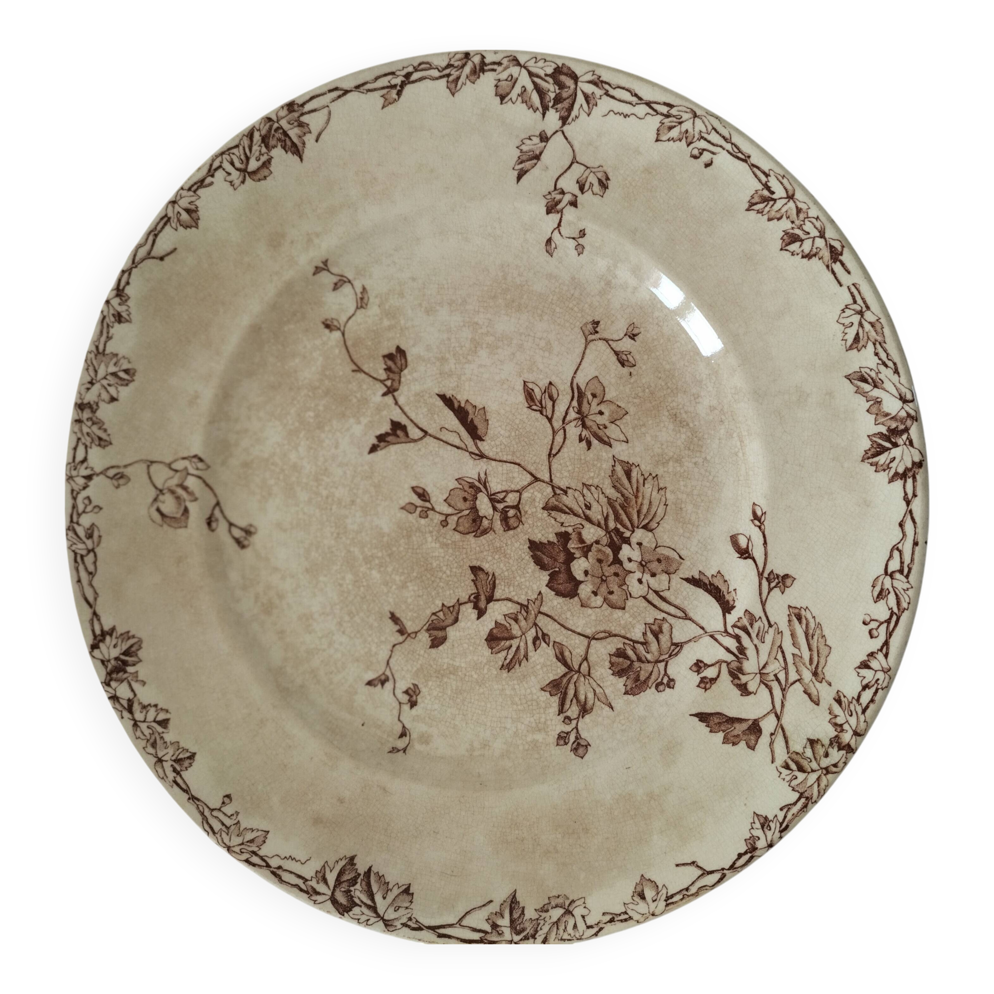 Antique pedestal plate – KG Lunéville – “Printemps” model – circa 1875