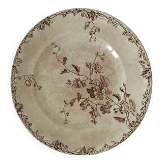 Assiette piédouche ancienne – KG Lunéville – modèle "Printemps" – vers 1875