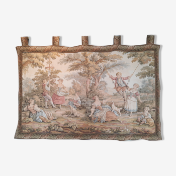 Old polychrome tapestry Aubusson style
