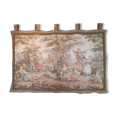 Antique polychrome tapestry in the Aubusson style