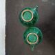 Pair of green ceramic cups K G Lunéville antique
