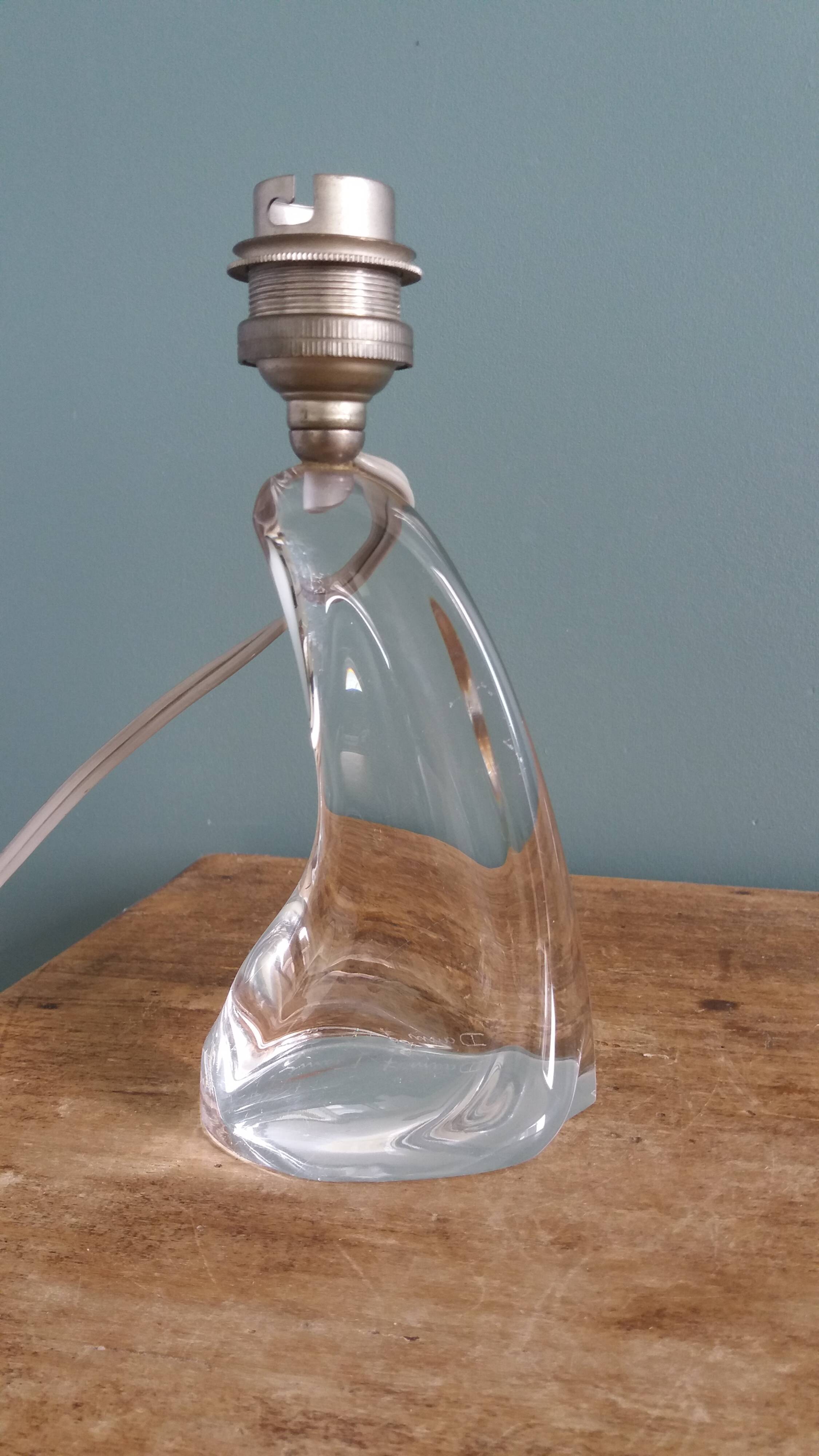 Lampe en cristal Daum France pied forme libre