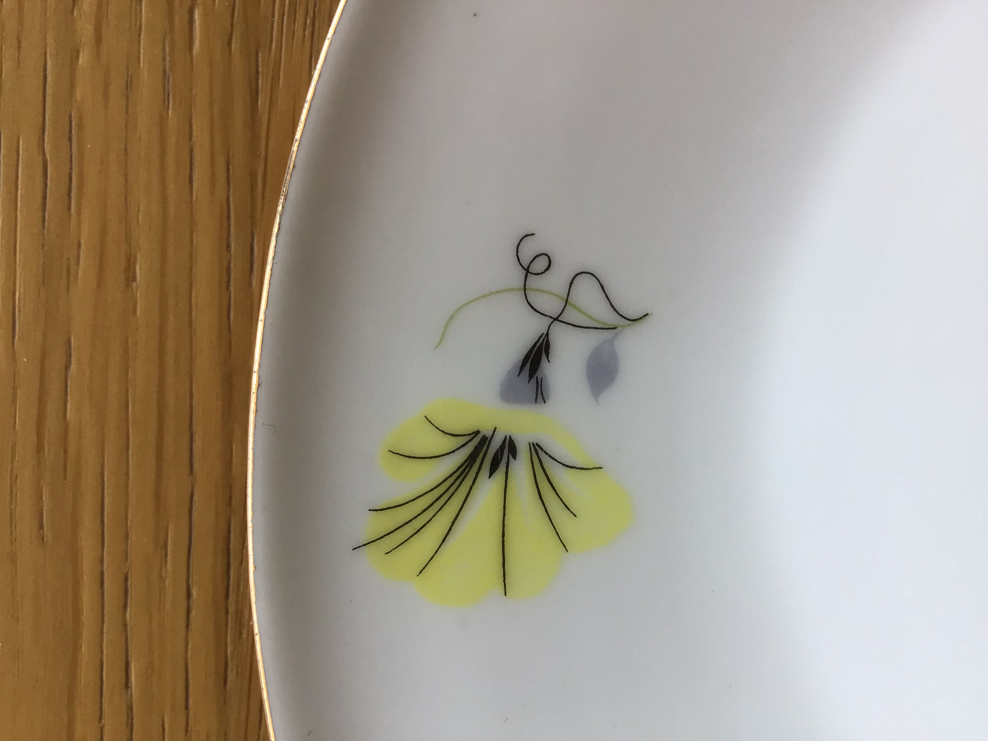 10 plates dessert porcelain decoration flowers 50's melitta