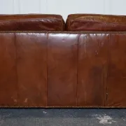 Brown Leather Two-Seater Sofa Balural in the Style of Halo and Timothy Oulton