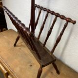 Turned wood push ashtray and magazine rack