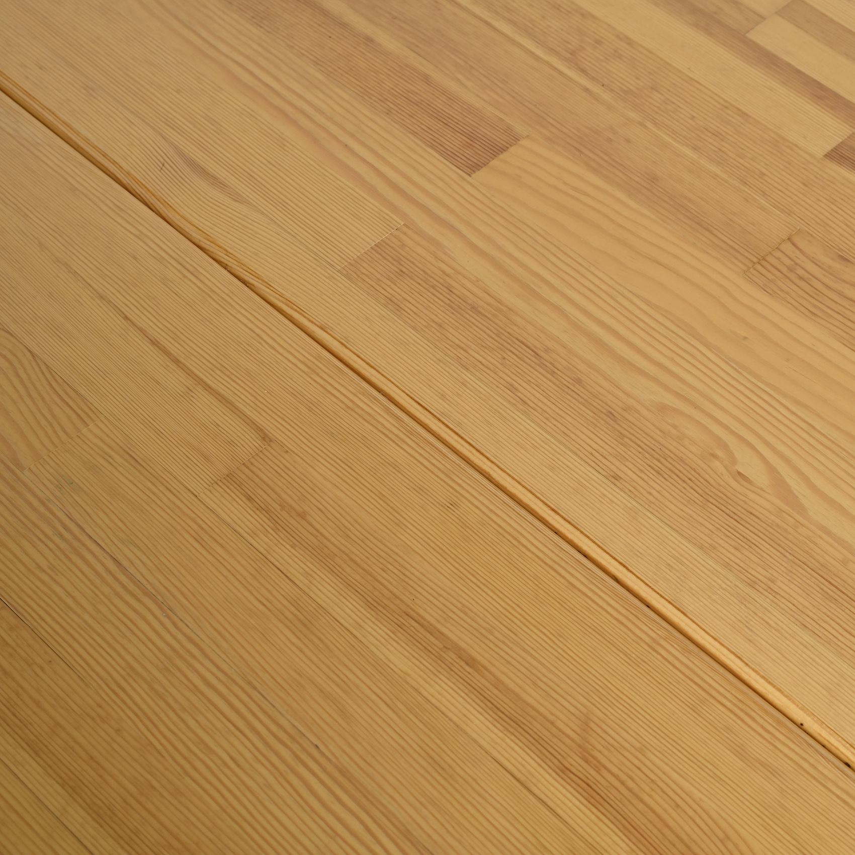 Table and two benches set in solid elm, France, circa 1980