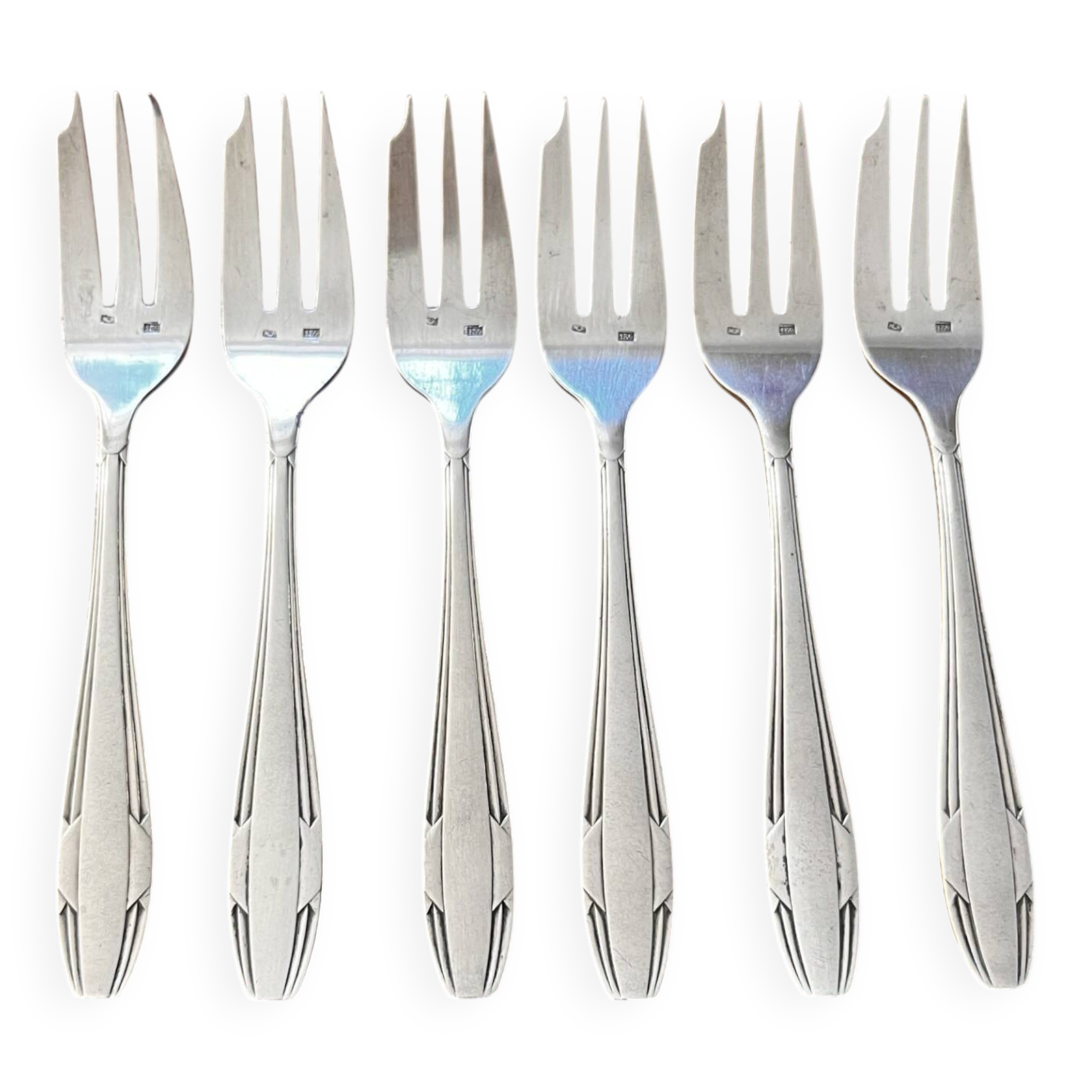 Fourchettes à dessert en métal argenté